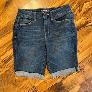 Womens Sonoma Bermuda Jean Shorts Size 4